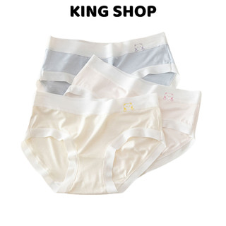 Combo 5 Quần Lót Cotton Nữ Thấm Hút Mồ Hôi Viền Hình Gấu Xinh, Quần Chip Khử Mùi King Shop LY-03