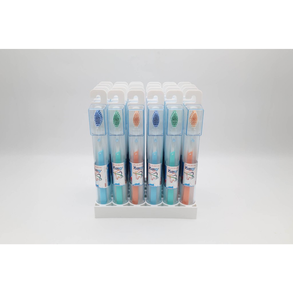 Bàn chải đánh răng YUMY Shine đầu chải cong/ vuông, lông chải mềm, tay cầm chống trượt (BC01-109)