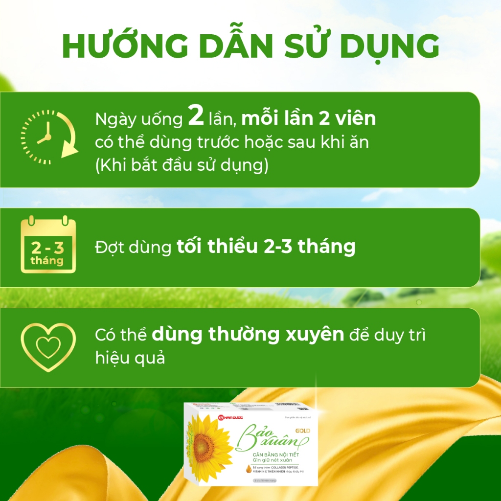 Viên Uống Tiêu Chuẩn - Viên uống Bảo Xuân Gold - Hỗ trợ cân bằng nội tiếtố
