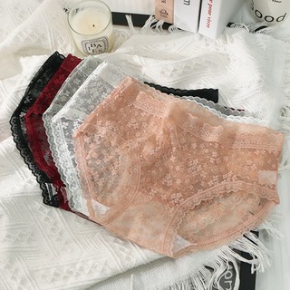 Combo 3 Quần lót nữ ren cao cấp xuyên thấu họa tiết bông hoa sexy đáy kháng khuẩn King Shop L-2018