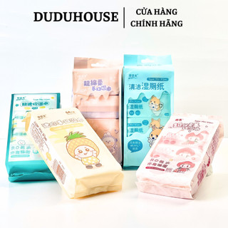Khăn giấy ướt mini dạng nén tiện dụng bịch 8 gói bé