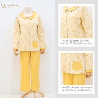 M&B (S-XXL) Bộ quần áo Pijama cotton dành cho mom sau sinh, mặc nhà tiện lợi mềm mát thoải mái