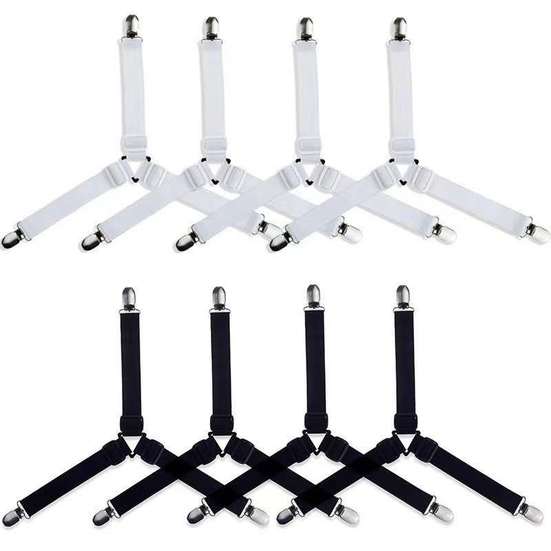 4 Cái Dây Đàn Hồi Kẹp Nệm - Bộ Dây Buộc Ga Trải Giường Chống Trượt, Điều Chỉnh Co Giãn Tiện Lợi Cho Gia Đình