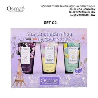 Hộp quà 3 Sữa tắm Thuần chay Osmaé 100ml phiên bản giới hạn