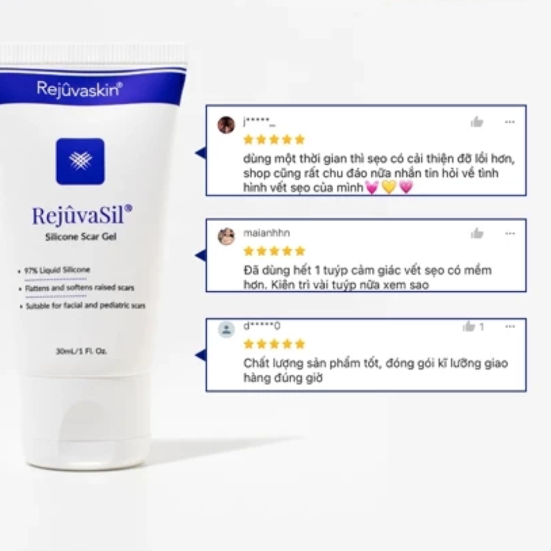 Rejuvasil Kem Sẹo Lồi, Sẹo Phẫu Thuật Siêu Mượt 30ml