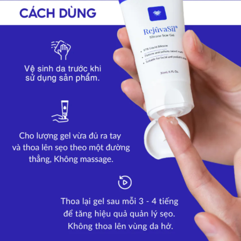 Rejuvasil Kem Sẹo Lồi, Sẹo Phẫu Thuật Siêu Mượt 30ml