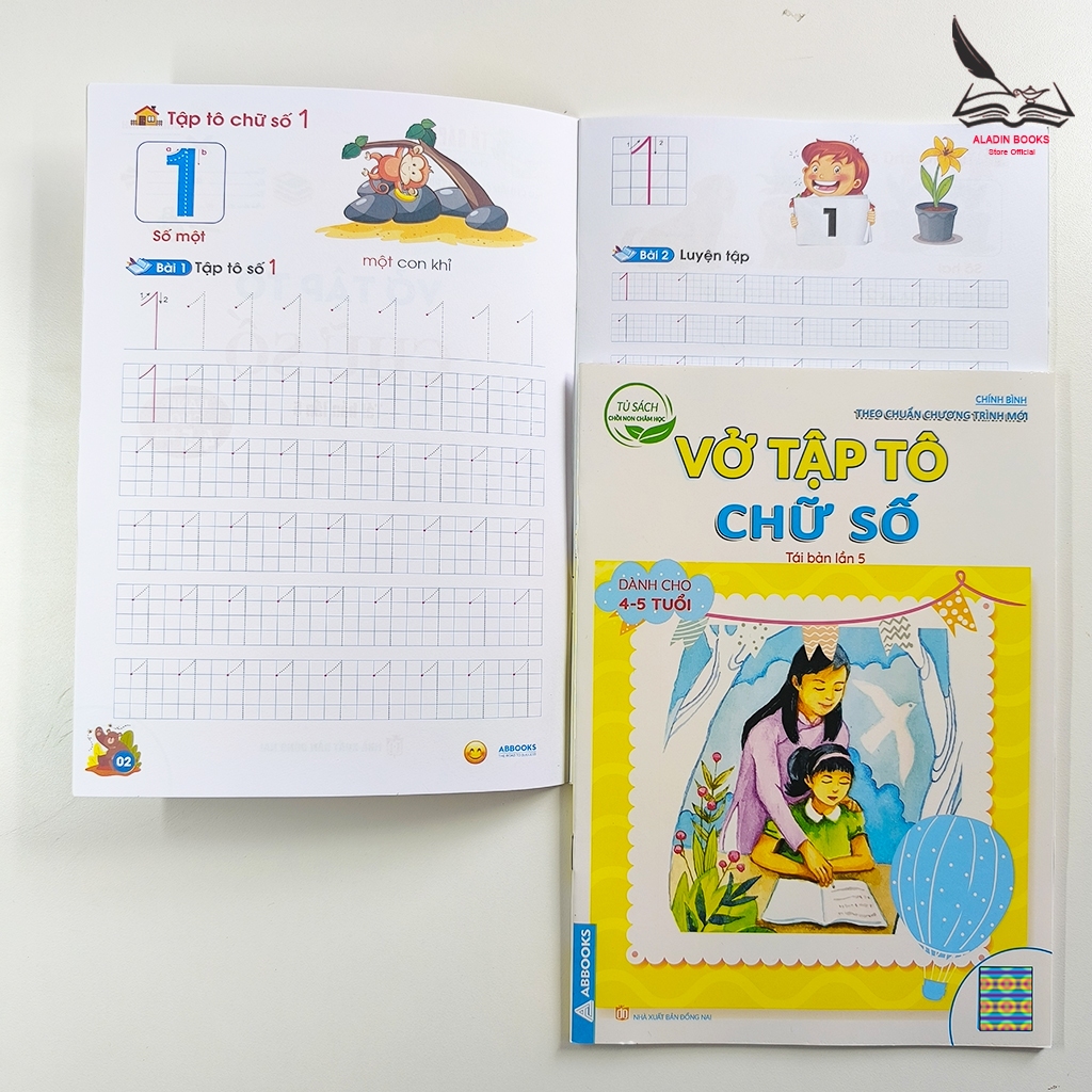Sách- Chồi Non Chăm Học Bộ 6 Quyển Tập Tô Chữ Thường - Chữ Số Dành Cho Trẻ 4-5 Tuổi 5-6 Tuổi