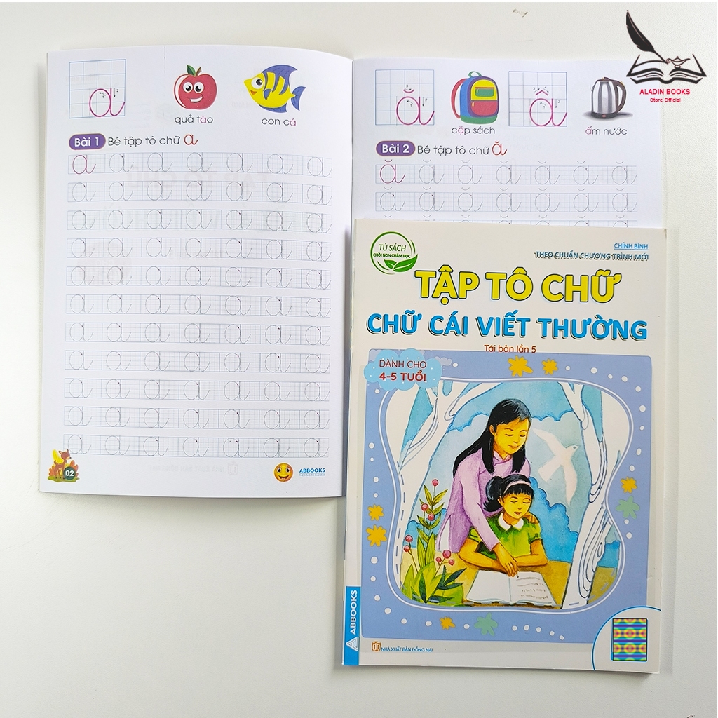 Sách- Chồi Non Chăm Học Bộ 6 Quyển Tập Tô Chữ Thường - Chữ Số Dành Cho Trẻ 4-5 Tuổi 5-6 Tuổi