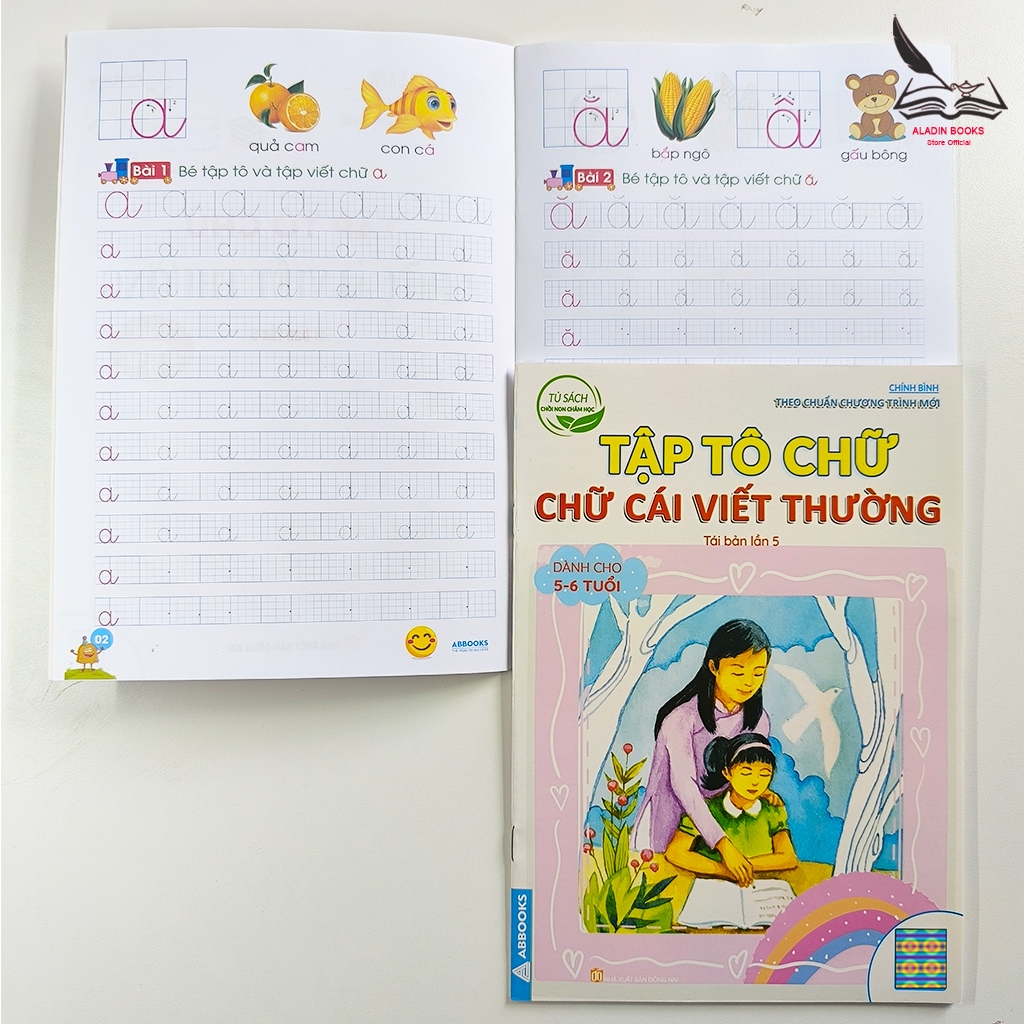 Sách- Chồi Non Chăm Học Bộ 6 Quyển Tập Tô Chữ Thường - Chữ Số Dành Cho Trẻ 4-5 Tuổi 5-6 Tuổi
