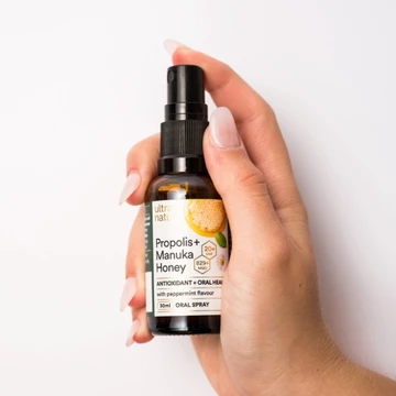Xịt họng/ miệng keo ong, hương bạc hà, Ultra Nature Propolis & Manuka Oral Spray Với UMF 20+ / MGO 829+
