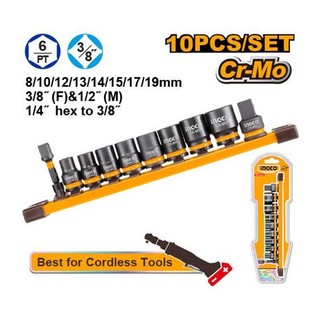 INGCO Bộ 14 đầu tuýp 1/2” / 3/8"  HKISSD12141  / HKISSD38104