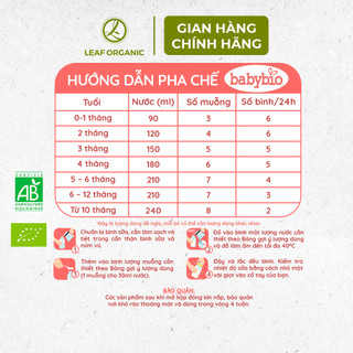 Sữa dê hữu cơ tăng trưởng Babybio số 3 800g (10 - 36 tháng )