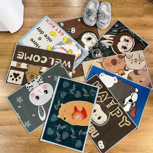 siêu giảm giá 80% Thảm lau chân thấm nước capybara baby three, Thảm chùi chân 3D vải bali 40X60 có lớp chống trơn trượt