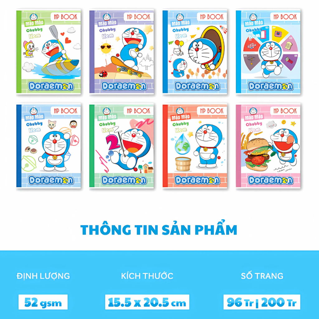 Vở Học Sinh Doraemon 96 - 200 Trang Khổ A5 Giấy 52gsm Giấy Mỏng ...