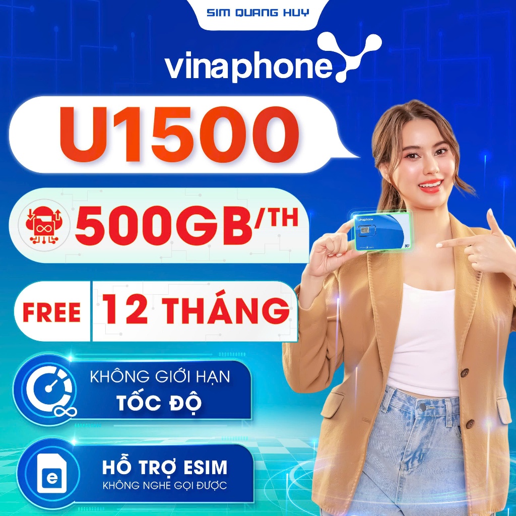 Sim 4G 1 Năm Vinaphone U1500, Big50y, 12TD49, Mobifone 12MDT150 Không ...