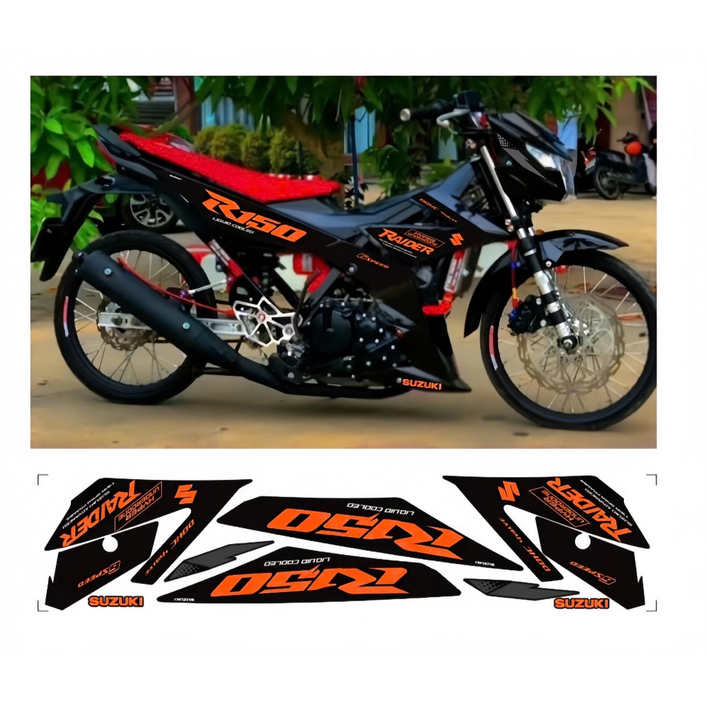 tem rời RAIDER 150 cao cấp chất liệu in 3 lớp chống nước không phai màu.