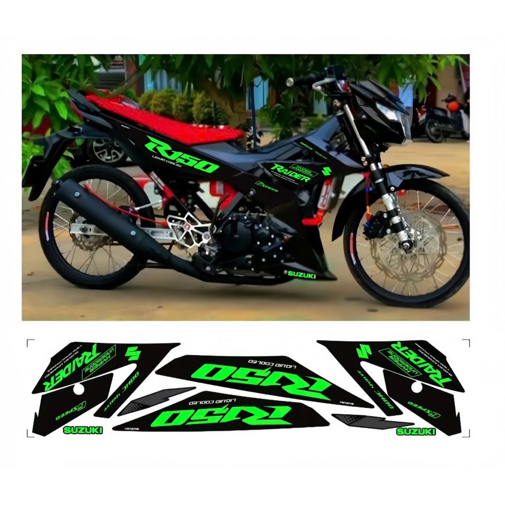 tem rời RAIDER 150 cao cấp chất liệu in 3 lớp chống nước không phai màu.