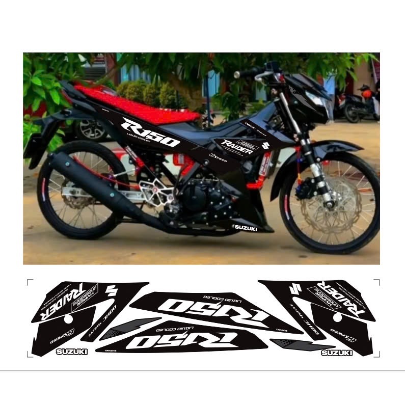 tem rời RAIDER 150 cao cấp chất liệu in 3 lớp chống nước không phai màu.