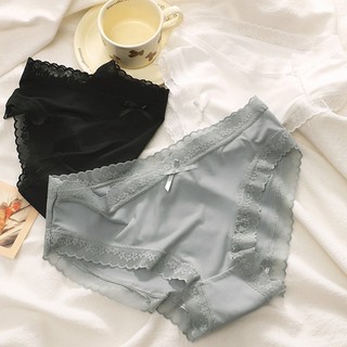 Combo 3 Quần lót nữ su mỏng ren hoa nơ gợi cảm, đáy may 2 lớp chắc chắn kháng khuẩn KING SHOP L-519