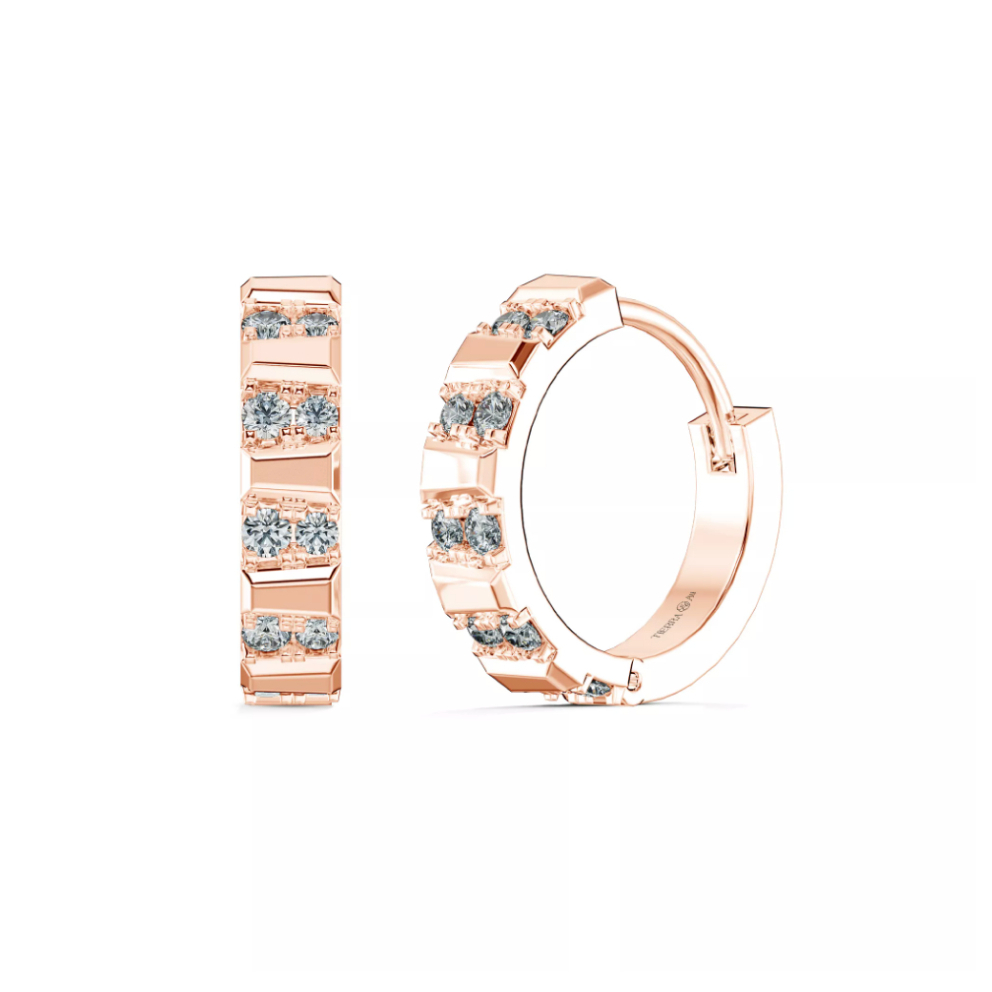 [CHAT TRƯỚC KHI ĐẶT] Bông Tai Tierra Choco Bar Earring With Round FBT5009, Vàng 10K/ 14K/ 18K, Phụ Kiện Trang Sức