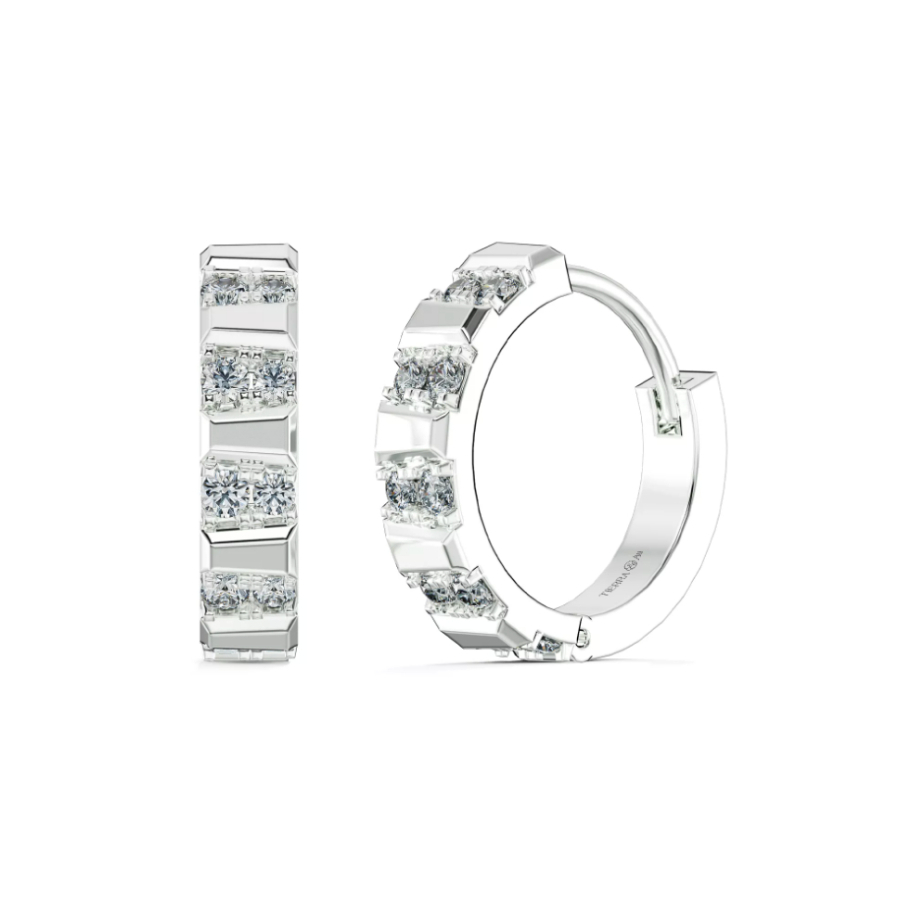 [CHAT TRƯỚC KHI ĐẶT] Bông Tai Tierra Choco Bar Earring With Round FBT5009, Vàng 10K/ 14K/ 18K, Phụ Kiện Trang Sức