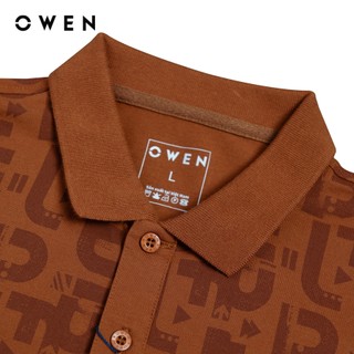 Owen - Áo polo Bodyfit APV253635 màu Nâu chất liệu CVC Spandex