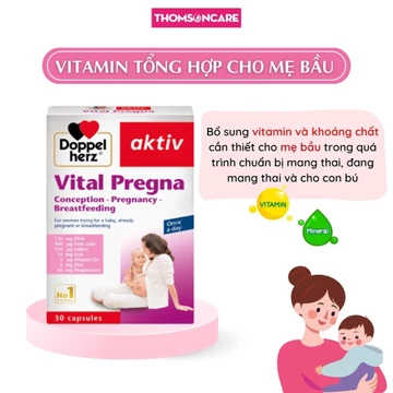 Vitamin tổng hợp cho bà bầu - Aktiv Vital Pregna, nhập khẩu từ Doppelherz Đức, vitamin tổng hợp cho mẹ sau sinh