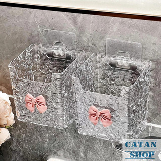 Kệ Treo Nhà Tắm Đính Nơ Xinh Xắn, Dán Tường Siêu Chắc, Đựng Cọ Trang Điểm Bàn Chải Đa Năng