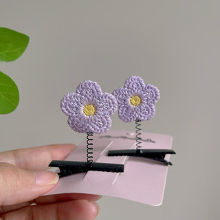 Set 2 kẹp lò xo gắn bông hoa nhiều màu sắc cho bé yêu
