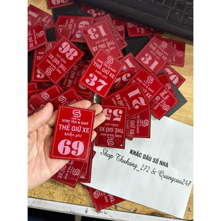 Thẻ giữ xe mica, thẻ phòng kt 4x6cm, 5x7cm nhận theo yêu cầu