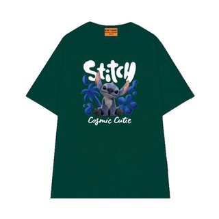 Áo Thun NGỐ TEE Hoạt Hình Stitch Vui Nhộn Logo Stitch Cosmic Cutie Vải Cotton 75 Thoáng Mát
