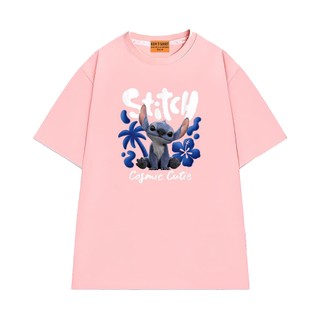 Áo Thun NGỐ TEE Hoạt Hình Stitch Vui Nhộn Logo Stitch Cosmic Cutie Vải Cotton 75 Thoáng Mát