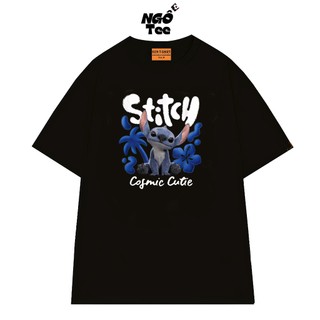 Áo Thun NGỐ TEE Hoạt Hình Stitch Vui Nhộn Logo Stitch Cosmic Cutie Vải Cotton 75 Thoáng Mát