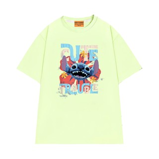 Áo Thun NGỐ TEE Hoạt Hình Disney Lilo & Stitch Cute Trouble Chất Vải Cotton 75 Thoáng Mát Form Rộng
