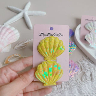 Set 2 kẹp tóc hình vỏ sò bling bling cho bé
