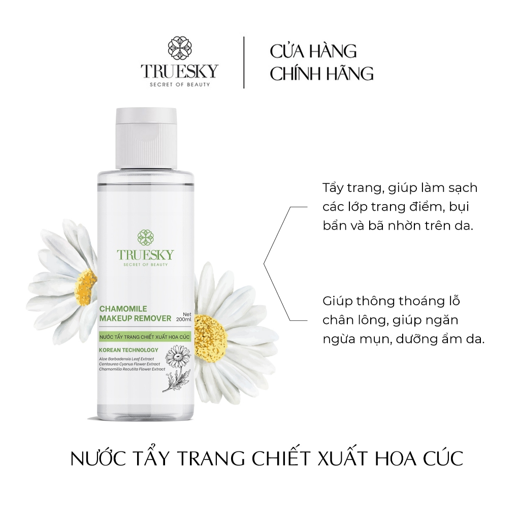 Sử Dụng Chai [Mã Bmlt30 Giảm Đến 30K Đơn 299K] Nước Tẩy Trang Dịu Nhẹ Truesky Chamomile Makeup Remover Chiết Xuất Hoa...