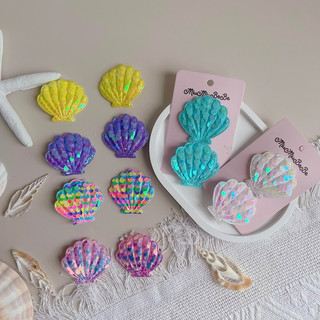 Set 2 kẹp tóc hình vỏ sò bling bling cho bé