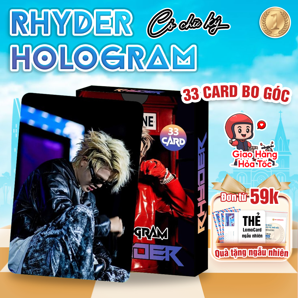 [ Tặng Sticker] Combo Hộp 33 Lá Hologram RHYDER - Bo Góc 2 Mặt (Có Chữ ...