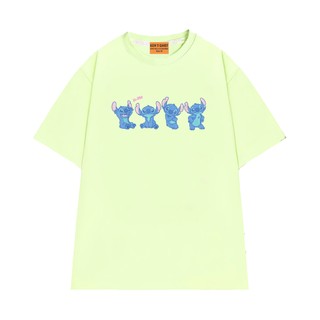 Áo Thun NGỐ TEE Hoạt Hình Disney Stitch Fluffy Aloha Vibes Biểu Cảm Dễ Thương Cotton 75 Mềm Mịn