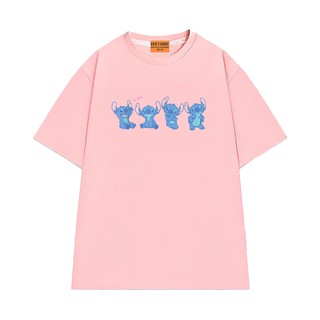 Áo Thun NGỐ TEE Hoạt Hình Disney Stitch Fluffy Aloha Vibes Biểu Cảm Dễ Thương Cotton 75 Mềm Mịn