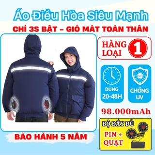 Áo điều hoà chống nắng nam và nữ, Áo quạt điều hoà pin 98000mAh, Thời gian sử dụng 20-40H