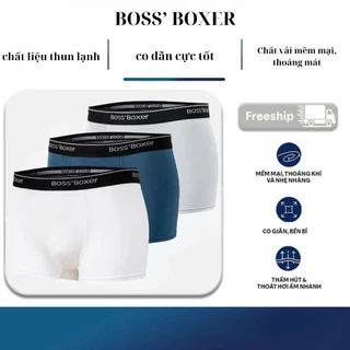 [ COMBO 5C] Quần Lót Nam Boxer Thun Lạnh Cao Cấp Thoáng Khí Co Giãn 4 Chiều Set 5 Màu BO02