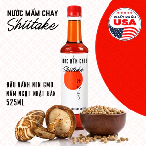 Nước mắm chay cao cấp Shiitake ủ chượp từ nấm ngọt Shiitake đậu nành và trái thơm