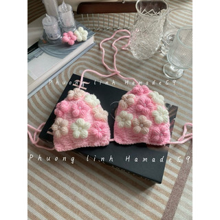 Áo bikini đính hoa ngọc trai dành cho nữ