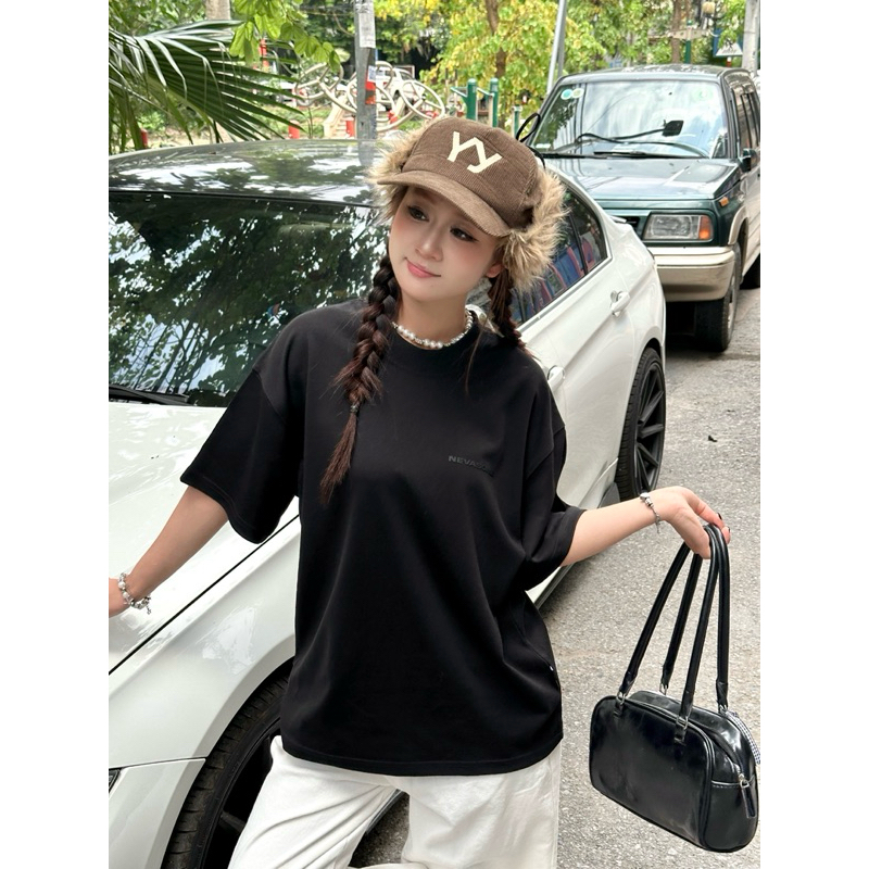 [Premium] Áo Thun Boxy Nevasome Premium Cotton 300gsm Tay Lỡ Form Boxy Rộng Nam Nữ Cổ Tròn