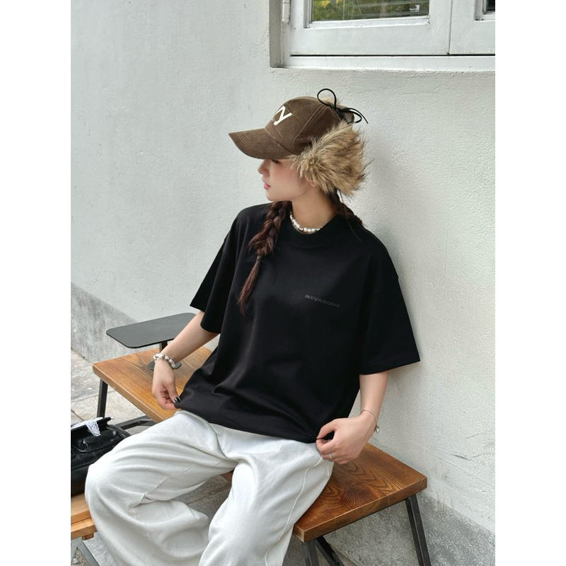 [Premium] Áo Thun Boxy Nevasome Premium Cotton 300gsm Tay Lỡ Form Boxy Rộng Nam Nữ Cổ Tròn