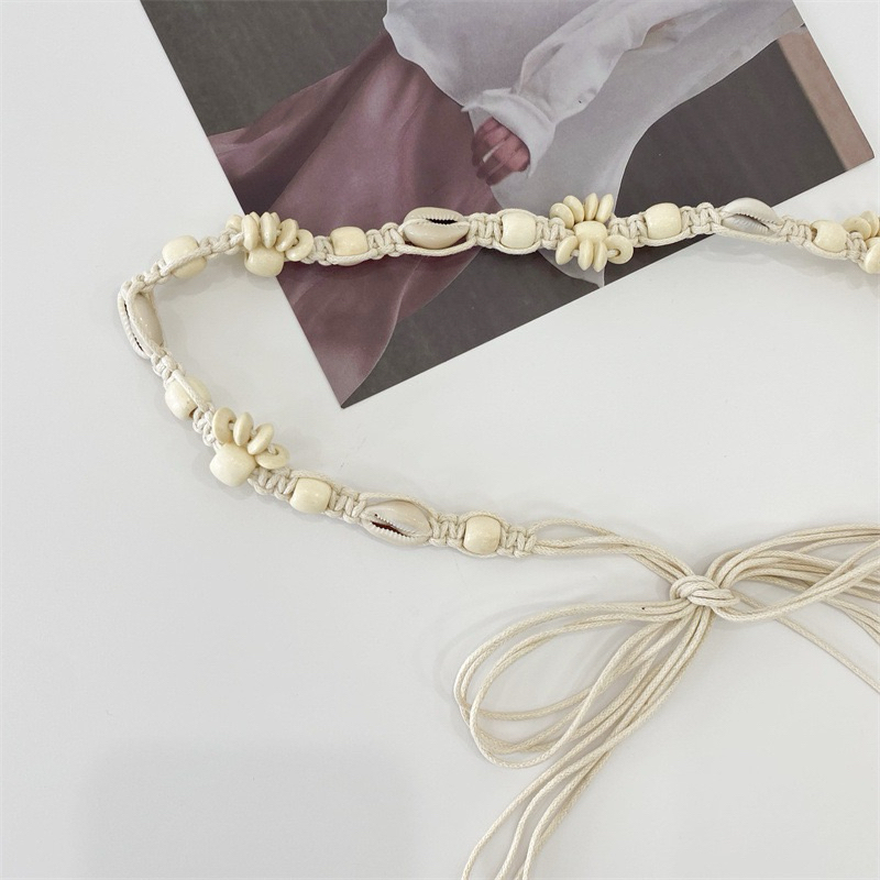 Dây bụng boho phong cách Dân Tộc QUEMEO Xích dạng đan eo bụng sò ốc đi biển mùa hè