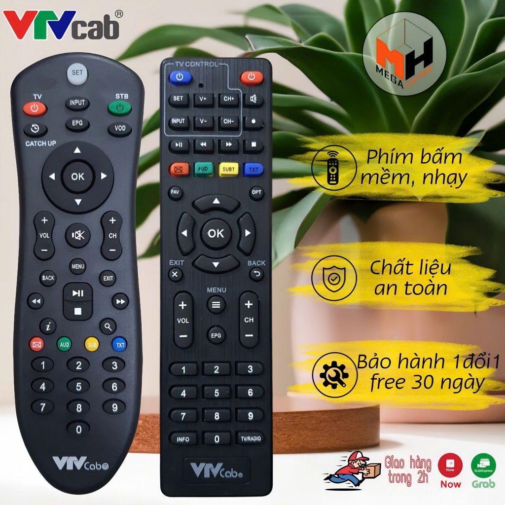 Điều khiển đầu thu truyền hình VTV CAB đa năng, remote đa năng cho đầu ...