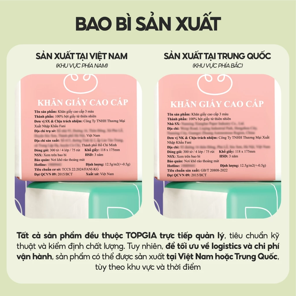 Thùng 30 gói giấy ăn gấu trúc rút 3 màu cao cấp Top Gia 4 lớp dày dặn, mềm mịn