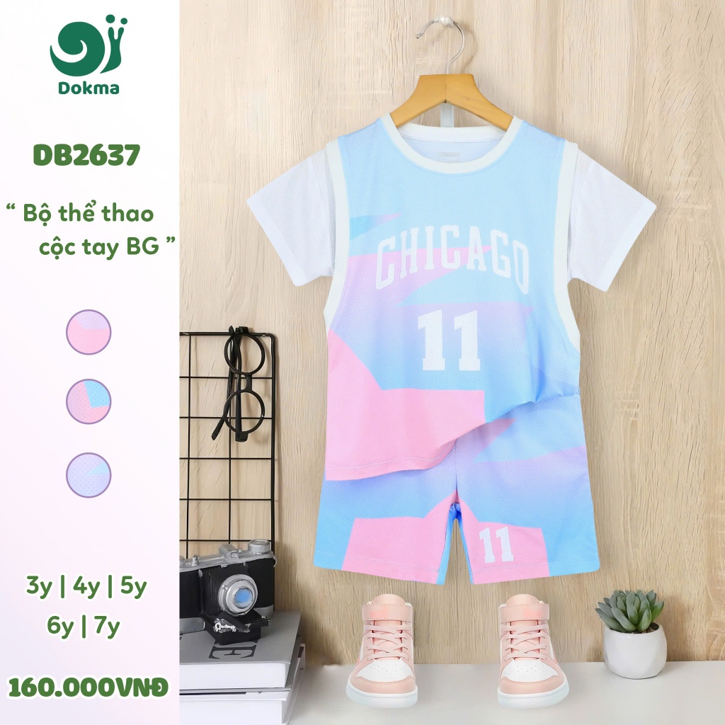 (13-25kg, 3-7Y) Bộ Cộc Tay Dokma Cotton Bé Gái DB2255 DB2637 DB2638 DB2657 DB2836 DB3016